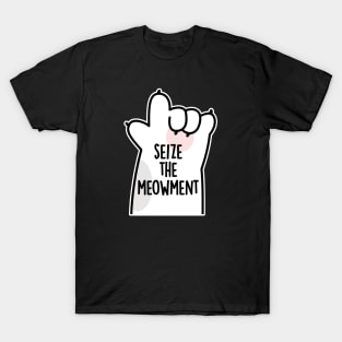 Seize The Meowment Positive Cat Pun T-Shirt